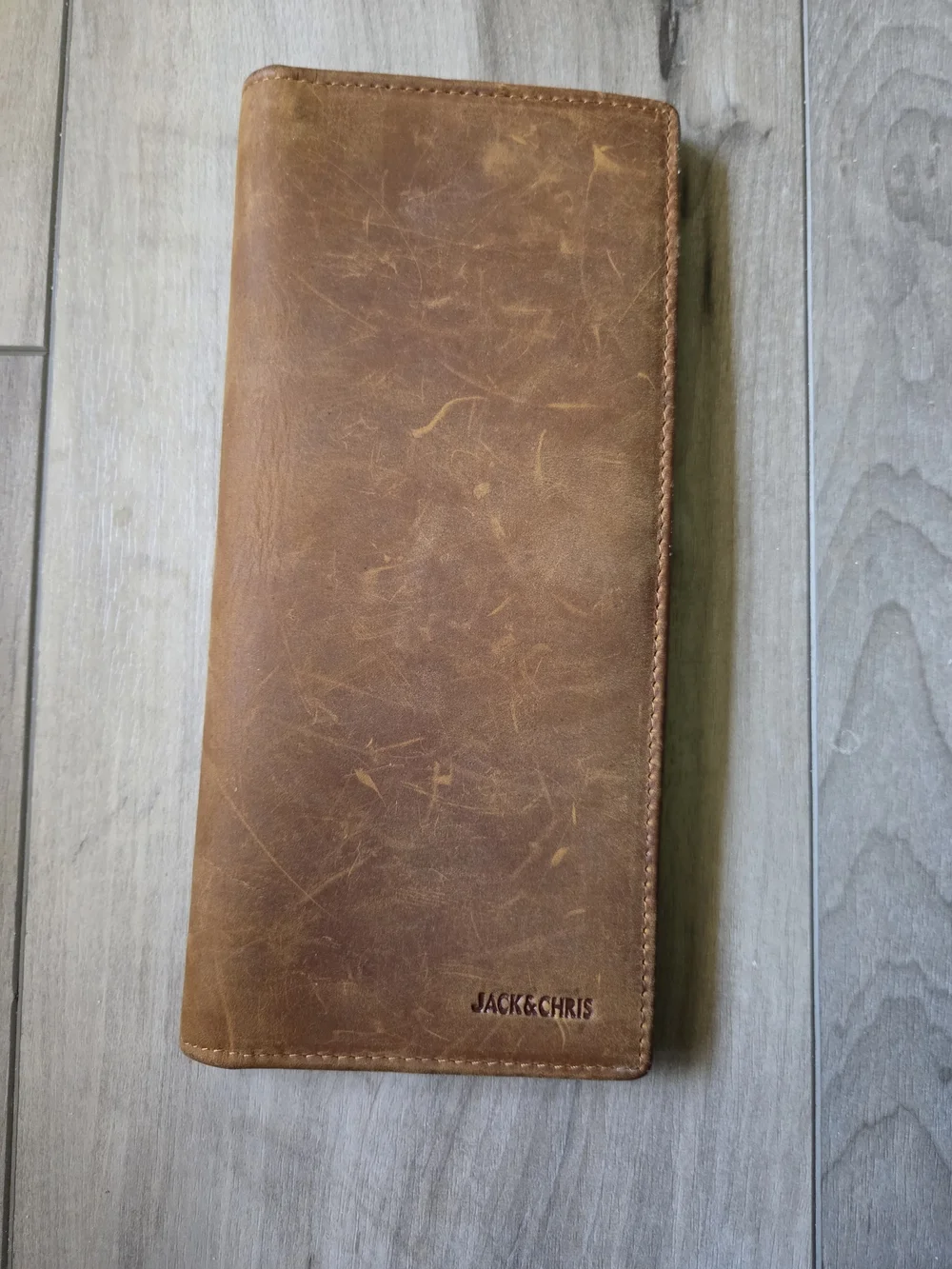 JACK&CHRIS Brown Leather Travel Wallet